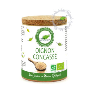 oignon concassé déshydraté, pot de 50g, recommandé par sainte Hildegarde de Bingen
