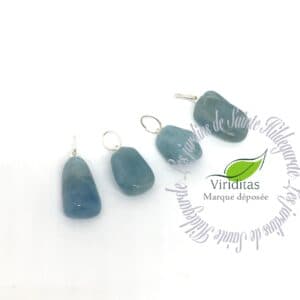 AIGUE MARINE PENDENTIF PIERRE ROULEE