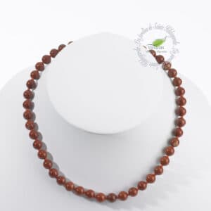 JASPE ROUGE COLLIER BOULES 8 MM
