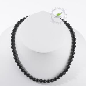 ONYX NOIR COLLIER BOULES 8 MM

