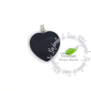 ONYX NOIR PENDENTIF COEUR 1.5 à 2 CM