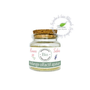 Mélange olfactif rose de Damas et sauge officinale, flacon de 15g, bio